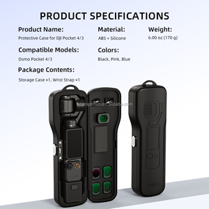 BRDRC pour caméra d'action <span class=keywords><strong>DJI</strong></span> <span class=keywords><strong>OSMO</strong></span> <span class=keywords><strong>POCKET</strong></span> 3/4, boîte de rangement étanche BRDRC, sac de protection avec cordon - Product Image 3