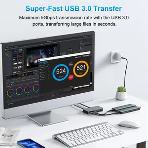 Rshtech <span class=keywords><strong>USB</strong></span> C 2 máy tính chia sẻ <span class=keywords><strong>4</strong></span>-<span class=keywords><strong>Port</strong></span> <span class=keywords><strong>USB</strong></span> 3.0 5Gbps chuyển đổi Selector điều khiển <span class=keywords><strong>KVM</strong></span> Switcher cho bàn phím chuột ổ đĩa flash - Product Image 4