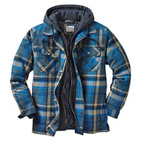 Veste d'hiver pour homme à prix de gros, haute qualité, très vendue, doublée, col rabattable, brodée, boutons matelassés, coupe-vent, à carreaux