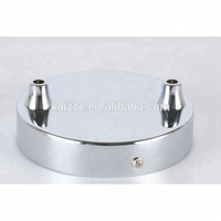 Plaque de plafond chromée à 2 trous pour lampe suspendue, base de lampe en métal, luminaire de style loft
