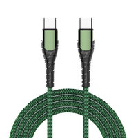 Kabel LDNIO LC102 USB C ke USB C, Panjang 2 Meter, Tipe C PD Pengisian Daya 3A 60W untuk Samsung, Kabel Data Kepang untuk Ponsel