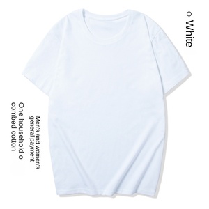 Camiseta de Algodão Puro Vintage Lisa com Gola Redonda e Manga Curta, Tipo Tubo Reto, para Uniformes Corporativos, Festas e Eventos Culturais – Atacado - Product Image 1