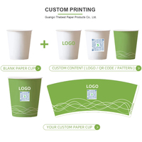 Gobelets en papier biodégradables écologiques jetables personnalisés à paroi simple, impression de logo personnalisée, capacité de 2,5 à 22 oz, couvercle de gobelet de qualité alimentaire