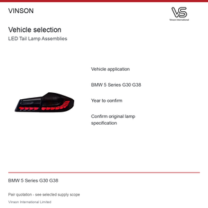 Paires de feux arrière LED pour BMW Série 5 G30 G38, lentille noire et rouge - Product Image 5