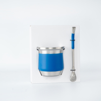 Coffret Cadeau – Gourde à Yerba Maté Premium 8oz en Acier Inoxydable 304 Anti-Fuite avec Bombilla et Bouteille Isotherme Écologique