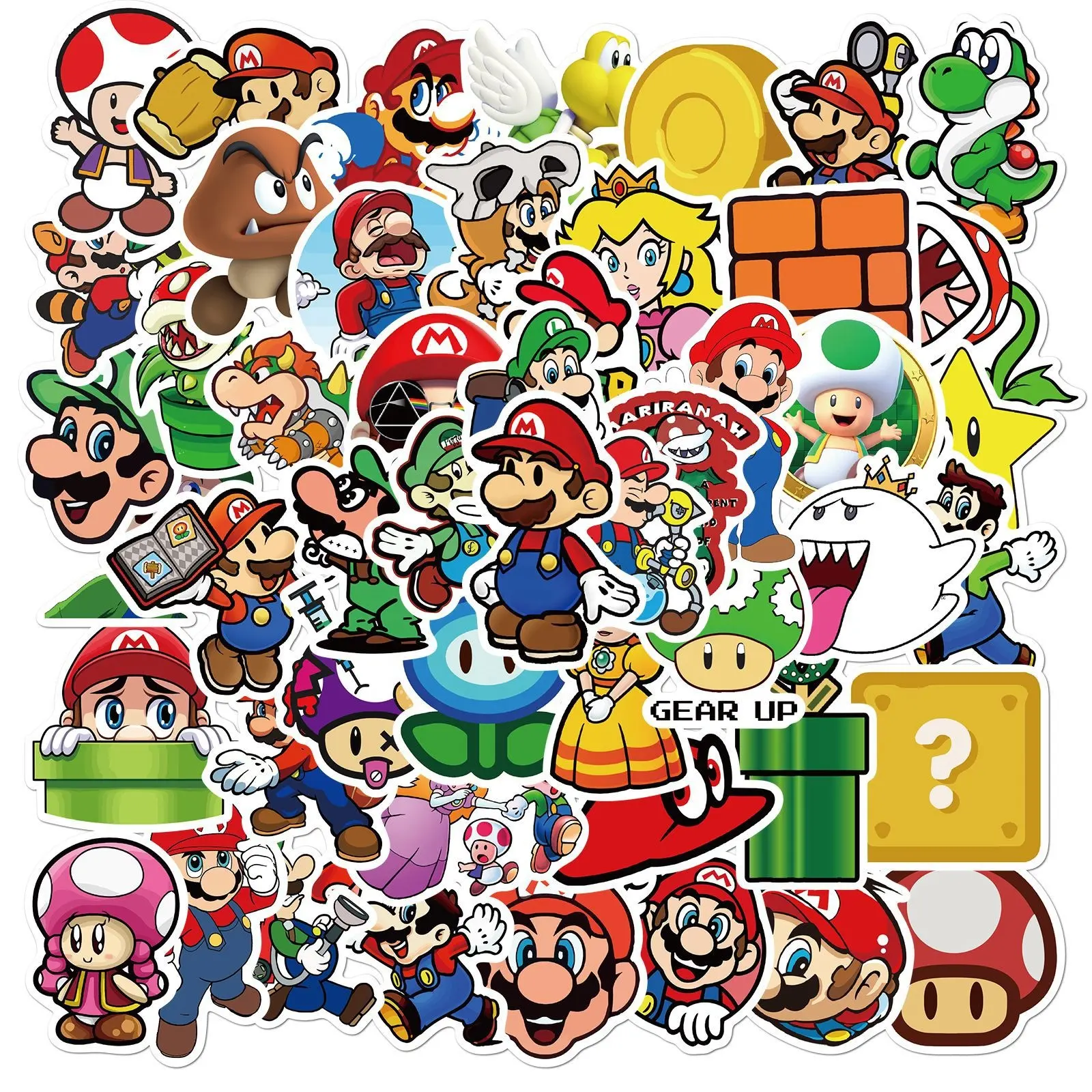 50Pcs New Pattern Super Mario Brothers Game Sticker For Girls Boy Water Bottle Fridge Phone Luggage Laptop Decor Stickers