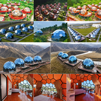 Carpa Domo Geodésica de Vidrio Impermeable para Camping al Aire Libre 2026 Starry Sky, Carpa Esférica de Doble Capa con Baño, Carpa para Resort/Hotel