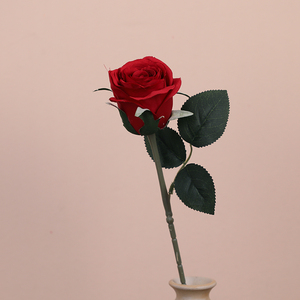 Fleur artificielle en soie, bourgeon de rose unique, bouquet, décoration pour la maison et l'aménagement paysager, accessoire de photographie, faite à la main, longue durée (3-5 ans) - Product Image 1