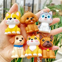 PVC Welpen-Schlüsselanhänger - Niedlicher Cartoon-Hundeanhänger Langlebiger Kleiner Geschenk-Charm