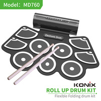 Batterie électronique professionnelle pour enfants, kit de batterie DJ musical enroulable, batterie électronique musicale à piles