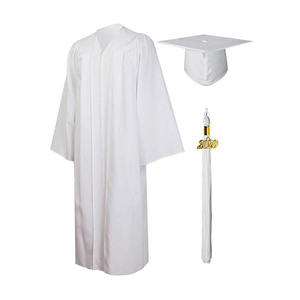 Venta al por mayor baratos adultos uniformes <span class=keywords><strong>escolares</strong></span> Unisex académico mate blanco desechable vestido de Graduación - Product Image 1