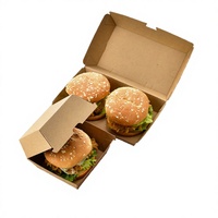 Emballages alimentaires jetables écologiques YBLPAK, boîtes à clapet en carton pour la restauration rapide, boîte à emporter pour hamburger, finition brillante