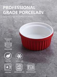 Ramekins en porcelaine, plats à soufflés, crème brûlée, empilables, plat à tarte pour Pudding, épinards, bleus - Product Image 6
