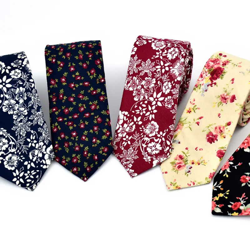 Trendy Print Blumen Baumwolle Krawatte für Männer Frauen Casual Neck Tie für Party Business Hochzeit Krawatten Adult Suit Neck Krawatten für Geschenke