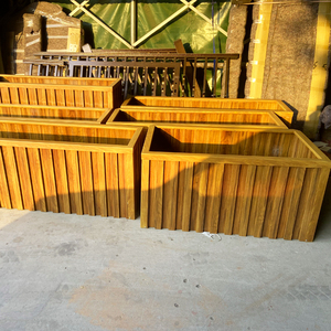 Wall <strong>Planters</strong> Pot <strong>Box</strong> Outdoor Flower <strong>Box</strong> with <strong>Trellis</strong> Modern Home Garden Decorative Powder Coated Aluminum Alloy <strong>Planter</strong> - Product Image 1