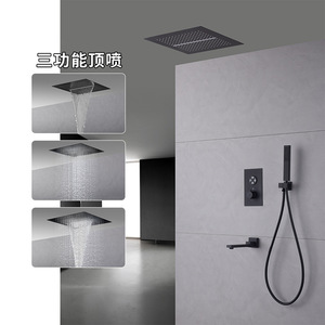 Modern Concealed Wall Mounted Ceiling <b>Shower</b> <b>Set</b> With Rainfall And Waterfall Function For Villa Bathroom - Product Image 1