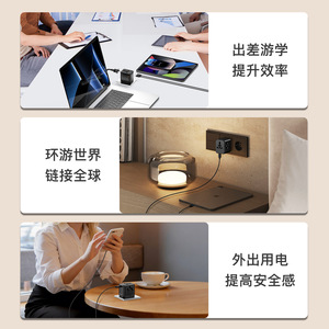 OULiYO Mini GaN 27W PD Travel <b>Adapter</b> 2 USB-C Ports Universal Fast Charging <b>Plug</b> For International Travel - Product Image 4