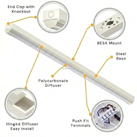 Plafonnier LED Moderne 5FT 38 45 60W 5000K Lumière du Jour Corps en Alliage d'Aluminium Montage en Surface Éclairage Intérieur pour Bureau