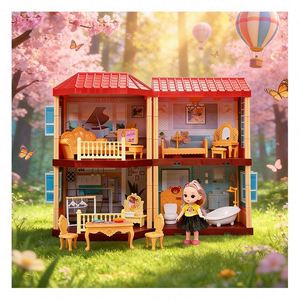 Casa de Muñecas de Plástico con Muebles y Accesorios para Niños de 5 a 7 Años, Juguete de Mansión, Villa, Juego de Imitación, Set de Regalo - Product Image 1