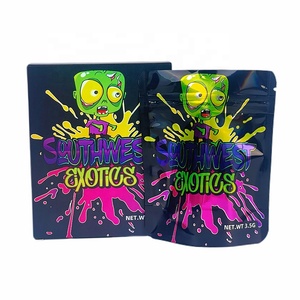 Pochons Découpés à la Forme Irrégulière Spéciale Cali Packs Holographiques Anti-Odeur à Fermeture Éclair, Sacs Mylar 3.5 avec Boîtes en Stock - Product Image 6