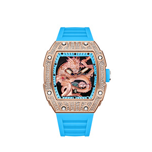 <span class=keywords><strong>Montre</strong></span> à quartz de luxe pour homme, étanche, de forme tonneau, avec diamants, <span class=keywords><strong>montre</strong></span> tendance - Product Image 4