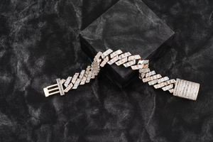 Eye Catching Diamond 12mm Cuban <b>Bracelet</b> Silver 14K Gold Plated Iced Out Hip Hop Wedding 8 Inch Certified Jewelry - Product Image 4