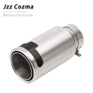 Embout d'échappement universel double paroi en argent, à fixation par collier, diamètre d'entrée 2,5 pouces, sortie 3,5 pouces - Product Image 1