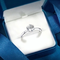 Anillo Clásico de Plata de Ley 925 con Moissanita Hexagonal, Corte Brillante, Anillo de Dedo de Lujo para Boda o Compromiso