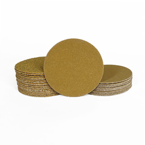 Discos de papel de lija flocados amarillos de 2 pulgadas con adhesivo, abrasivo de alúmina de alta calidad para lijado en seco y pulido, uso automotriz - Product Image 1