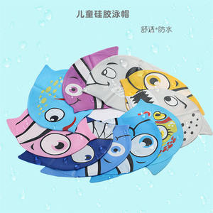 <span class=keywords><strong>Gorro</strong></span> de natación de silicona con peces payaso de dibujos animados para niños, <span class=keywords><strong>gorro</strong></span> de <span class=keywords><strong>piscina</strong></span> impermeable, gorros de natación personalizados para niños, venta al por mayor - Product Image 3
