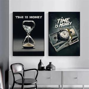 Le temps est de l'argent motivationnel toile Art affiches et impressions étapes de succès Art moderne peintures sur le mur Art photos chambre décor - Product Image 5
