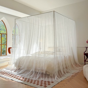 침대 캐노피 커튼 4 스탠드 모기장 커튼 침실 홈 도어 장식용 모기 방지 커튼 - Product Image 1