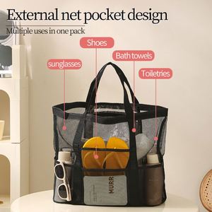Women Shopping <b>Bag</b> Multi-Functional Mesh <b>Beach</b> <b>Bag</b> Vacation Essentials Tote <b>Bag</b> for Summer - Product Image 5