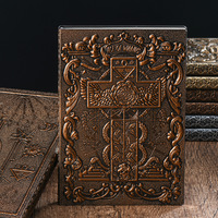 Cuaderno retro en relieve Tarot PU Bronce Diarios Diario Tapa Dura Viaje Bloc de notas para escribir Cuaderno de bocetos