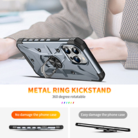 Durable híbrido TPU + PC diseñador iPhone 15 pro Max funda a prueba de golpes fundas de teléfono con soporte de anillo de montaje de coche para iPhone 13 pro Max