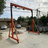 Mini-grue portique d'atelier à 4 roues, 5 tonnes, avec télécommande sans fil, palan électrique à chaîne, engrenage à roulement haute efficacité