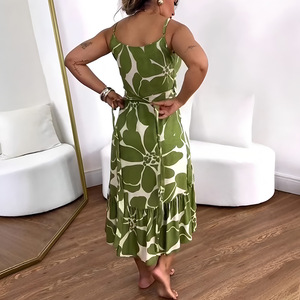 Ropa de Verano para <span class=keywords><strong>Mujer</strong></span>, Nuevo Vestido con Cuello Cruzado y Estampado Floral - Product Image 3