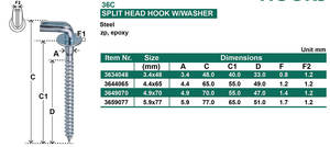 Metal de alta calidad 3,4mm 4,4mm 4,9mm 5,9mm Gancho de tornillo en forma de L - Product Image 3