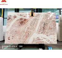 Table basse en marbre rose Picasso de haute qualité, marbre rose naturel populaire avec des veines blanches, idéale pour table d'appoint, décoration de meubles