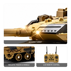 Tank <span class=keywords><strong>militaire</strong></span> télécommandé 2,4 GHz à 13 canaux avec simulation de pulvérisation d'eau, lumières et sons pour enfants - Product Image 3