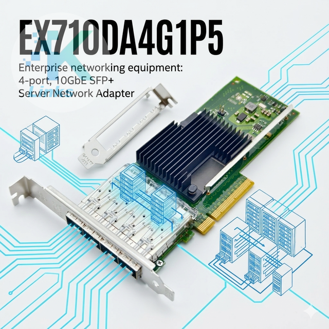 X710-DA4 EX710DA4G1P5 Intel 10GbE Wired Server Ethernet Adapter PCIe 3.0 X8 4-Port SFP+ Network Interface Card in Stock