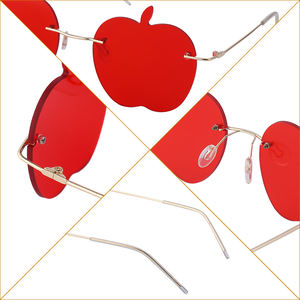 Gafas de sol sin montura con forma de manzana, diseño único, redondas y pequeñas, divertidas, de lujo, para fiestas y bailes de Graduación - Product Image 4