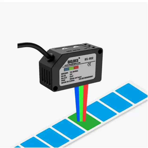 Sensor óptico de alta velocidad para detección de color verde RGB Sensor de color detector reconocimiento impresión marca de color sensor fotocélula