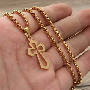 <b>Cross</b> Pendant Necklace Stainless Steel Unisex Fashion Jewelry Gift - Product Image 2