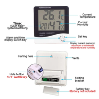 Higrómetro electrónico Digital LCD para el hogar, higrómetro electrónico inteligente para el hogar, reloj de estación meteorológica, termómetro para exteriores, HTC-2