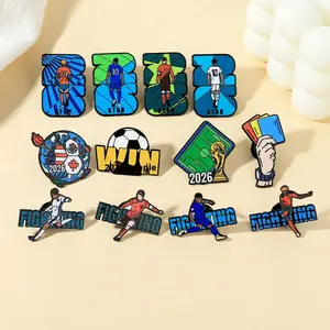 เข็มกลัดโลหะผสมรูปถ้วยฟุตบอลอเมริกา-แคนาดา-เม็กซิโก ปี <span class=keywords><strong>2026</strong></span> พร้อมโลโก้แบบกำหนดเอง ของที่ระลึกสำหรับแฟนบอล ของสะสม ของขวัญ ฤดูใบไม้ผลิ <span class=keywords><strong>2026</strong></span> - Product Image 1