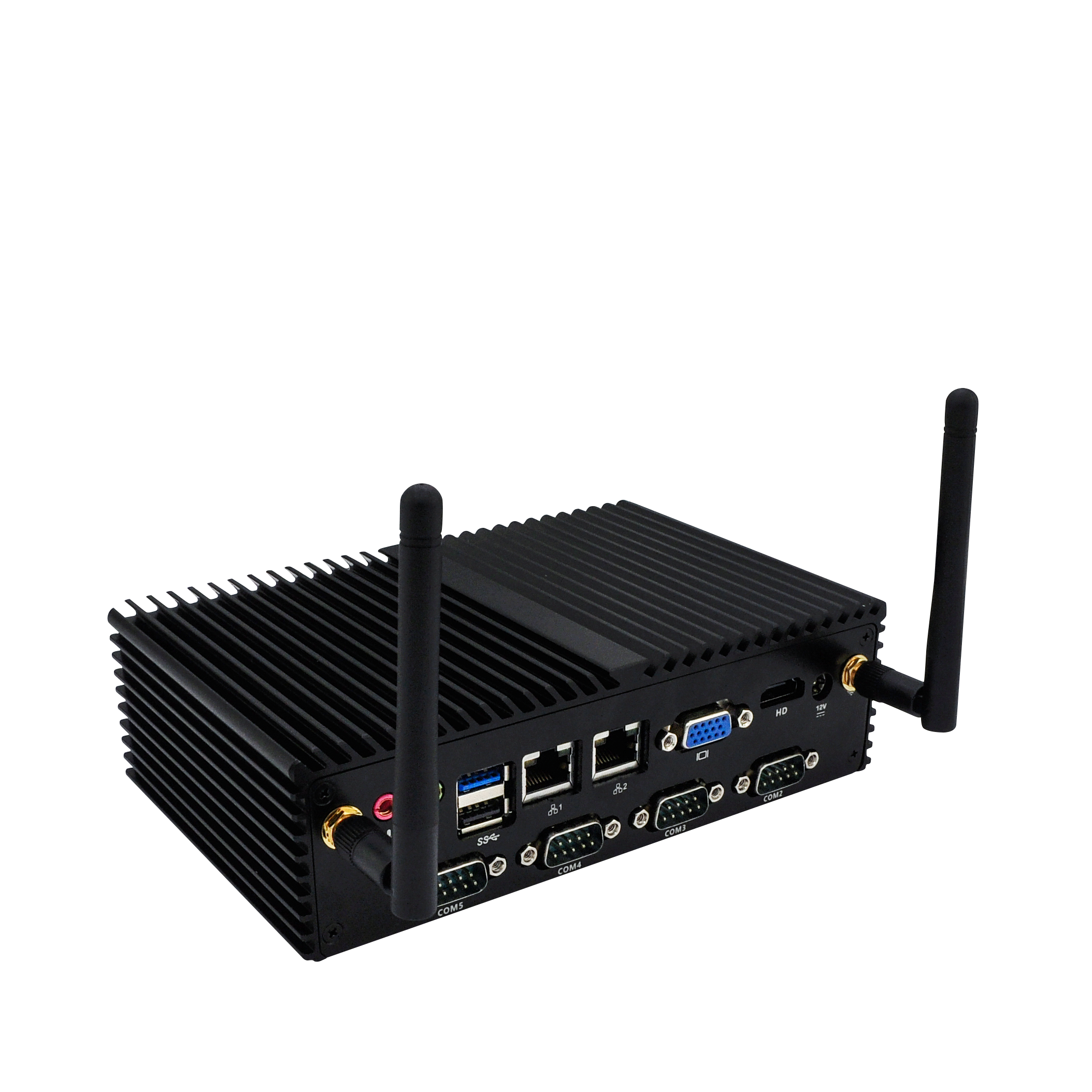8 ГБ оперативная память Intel Celeron J1900 4 RJ45 OEM промышленных Barebone безвентиляторный мини ПК LAN порты и разъёмы