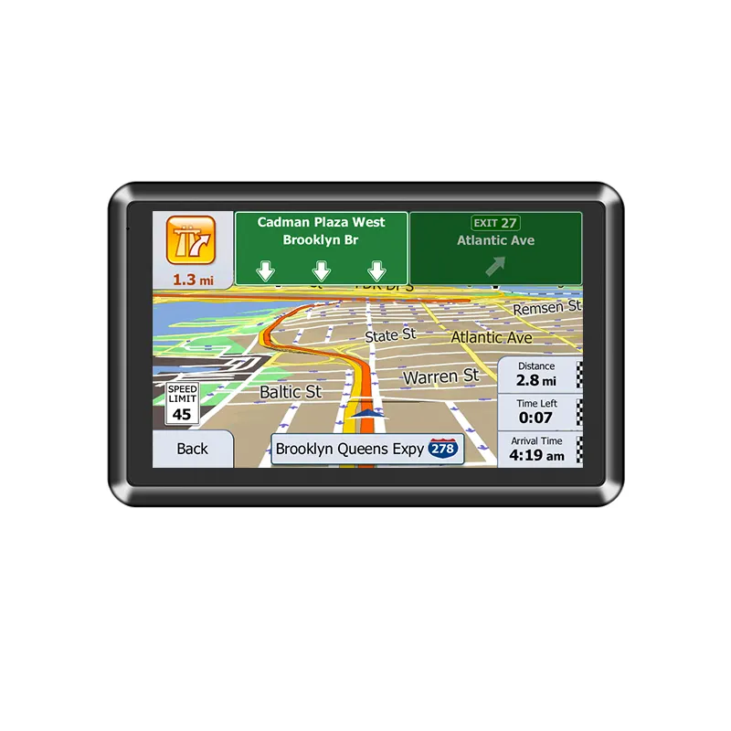 Navigatore portatile per auto Gps con mappa gratuita navigazione Touch Screen Hd da 5 pollici