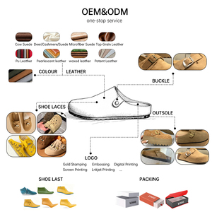 Sepatu <span class=keywords><strong>Clogs</strong></span> Unisex Custom Produsen, Kulit Asli Berkualitas Tinggi, Sol Gabus Anti Selip, Penyangga Lengkung Kaki Wanita - Product Image 4