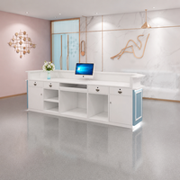 Comptoir d'accueil moderne et minimaliste pour salons de beauté, magasins de vêtements, établissements d'enseignement ; Finition peinture cuite de luxe léger